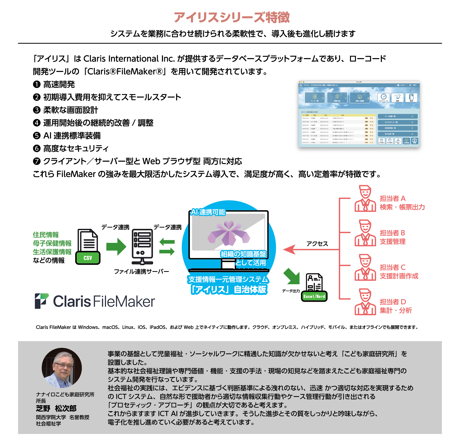 アイリスの応用 アイリスをベースに様々な情報に「つながり」「見える」しくみを